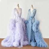 Blue Lilac Purple Maternity Tulle Robe for Photo Shoot RB1333